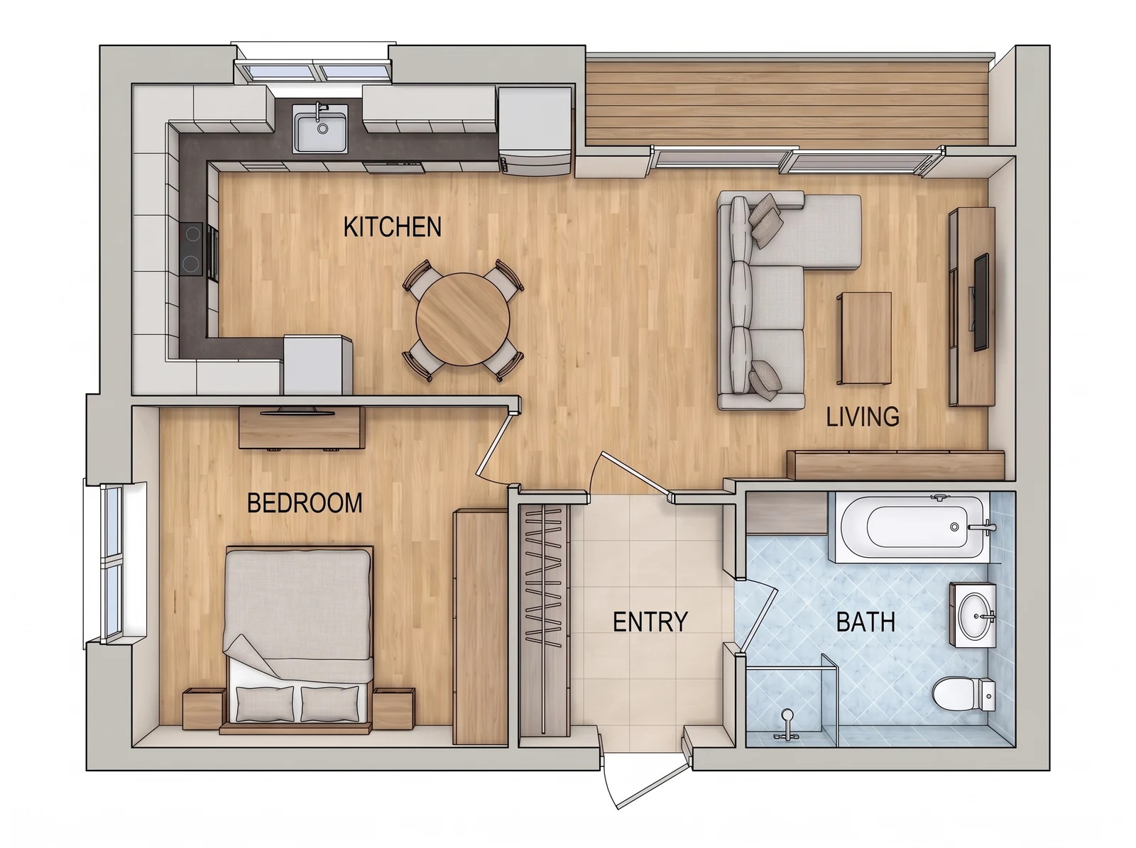 Add a balcony — What FloorDrafter returns, depending on what you ask