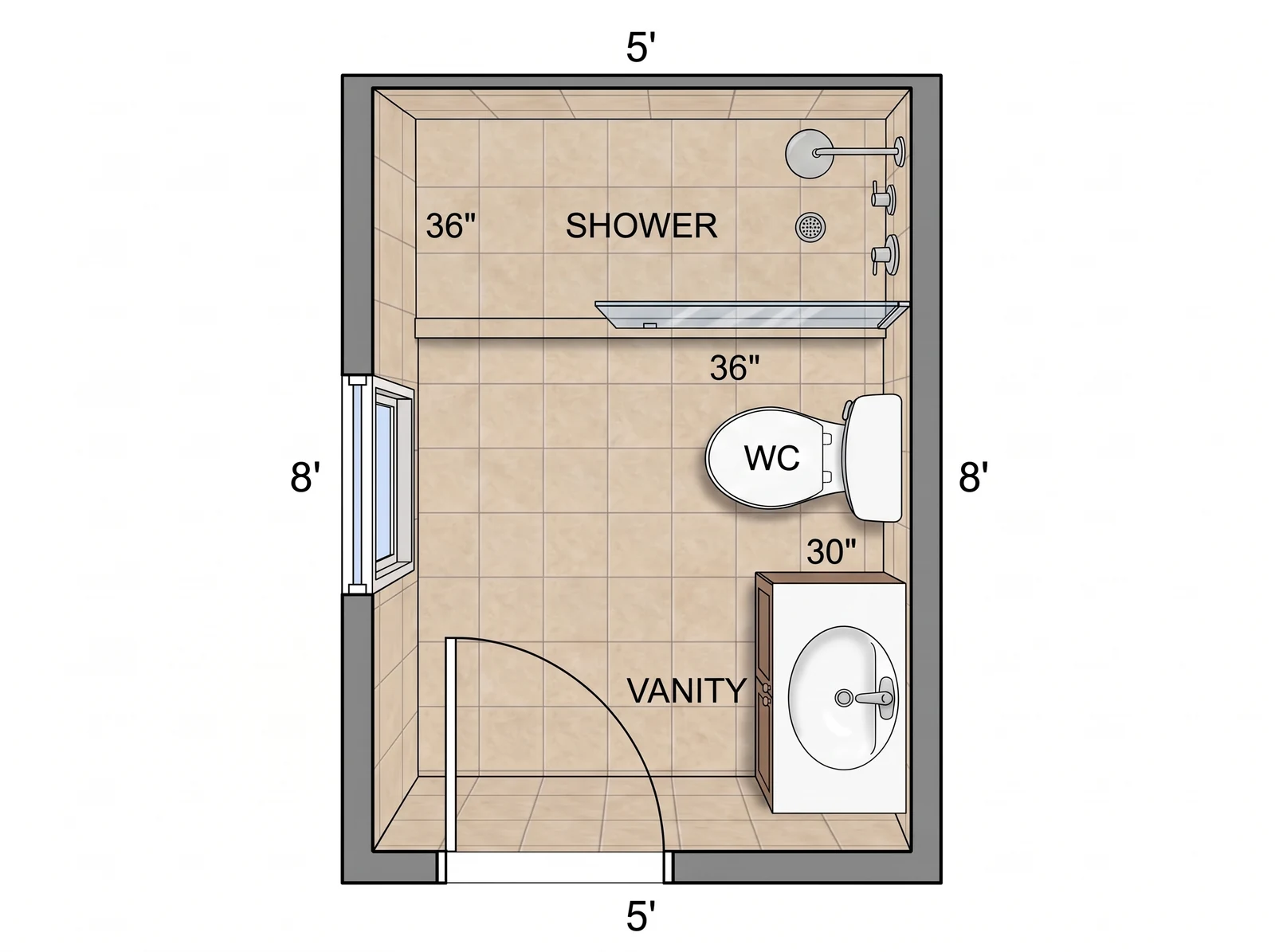 Swap the bath for a walk-in shower — What FloorDrafter returns, depending on what you ask
