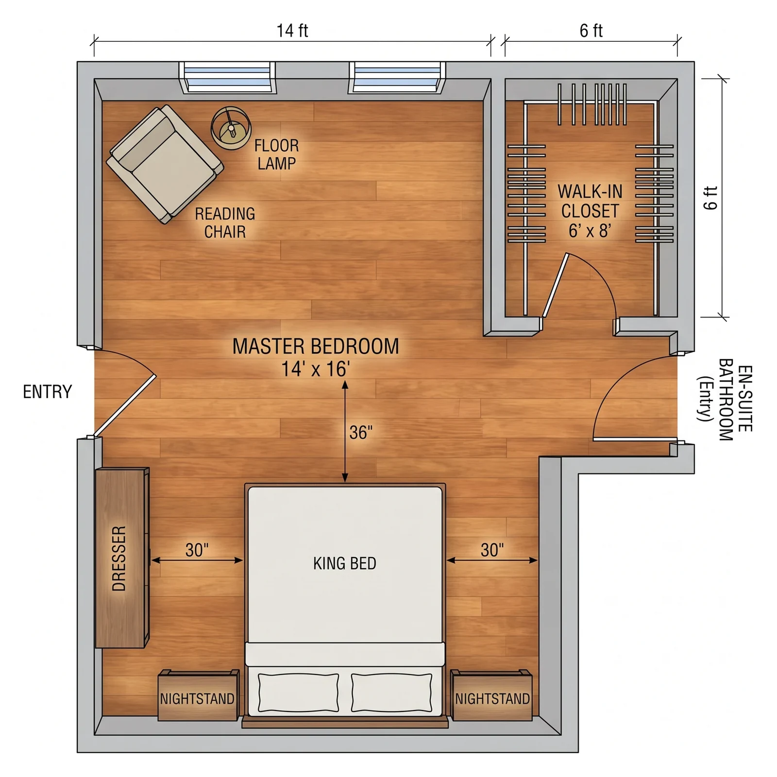 Master bedroom — What FloorDrafter returns, depending on what you ask