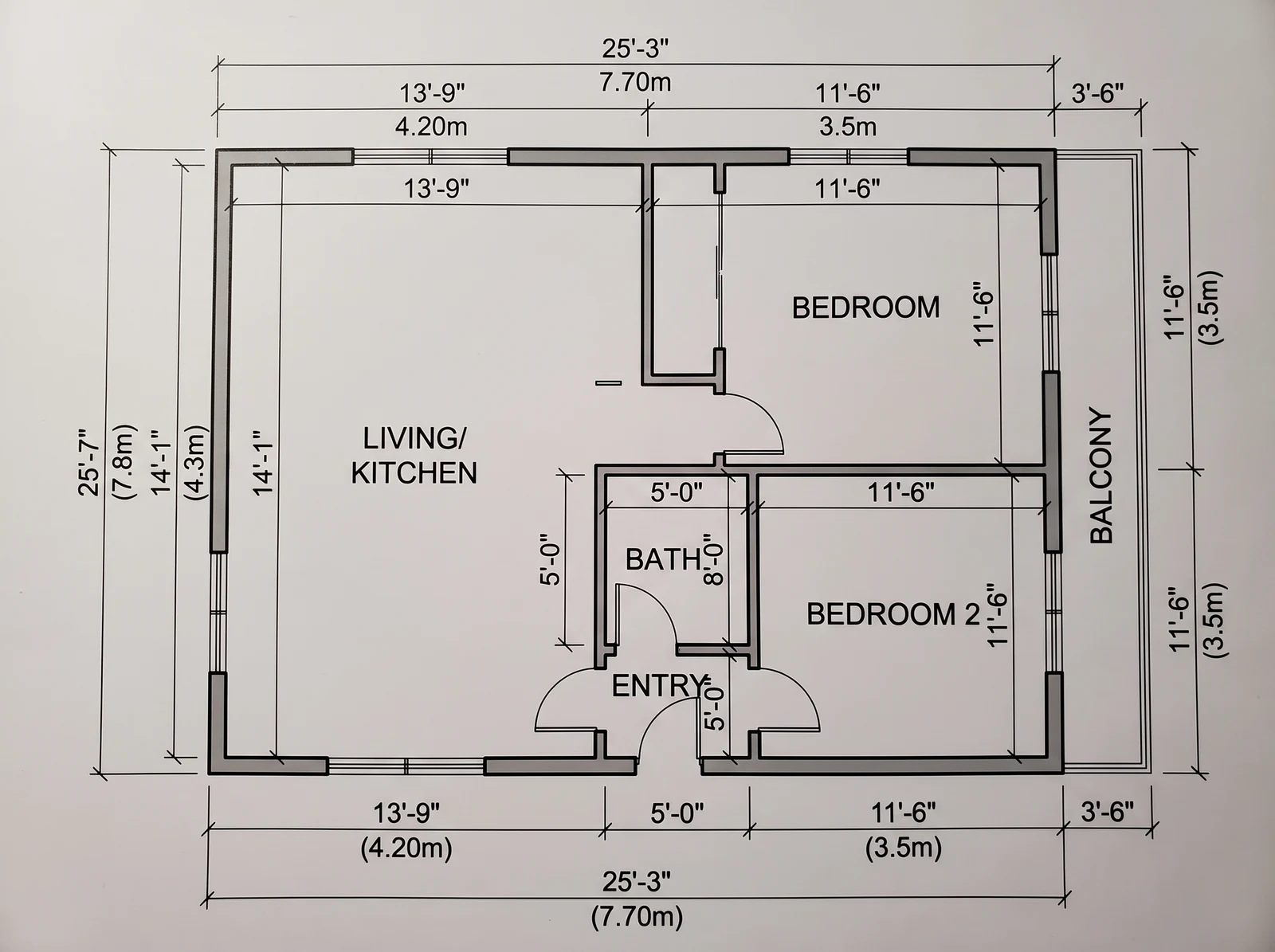 Dimensions added in feet — What FloorDrafter returns, depending on what you ask