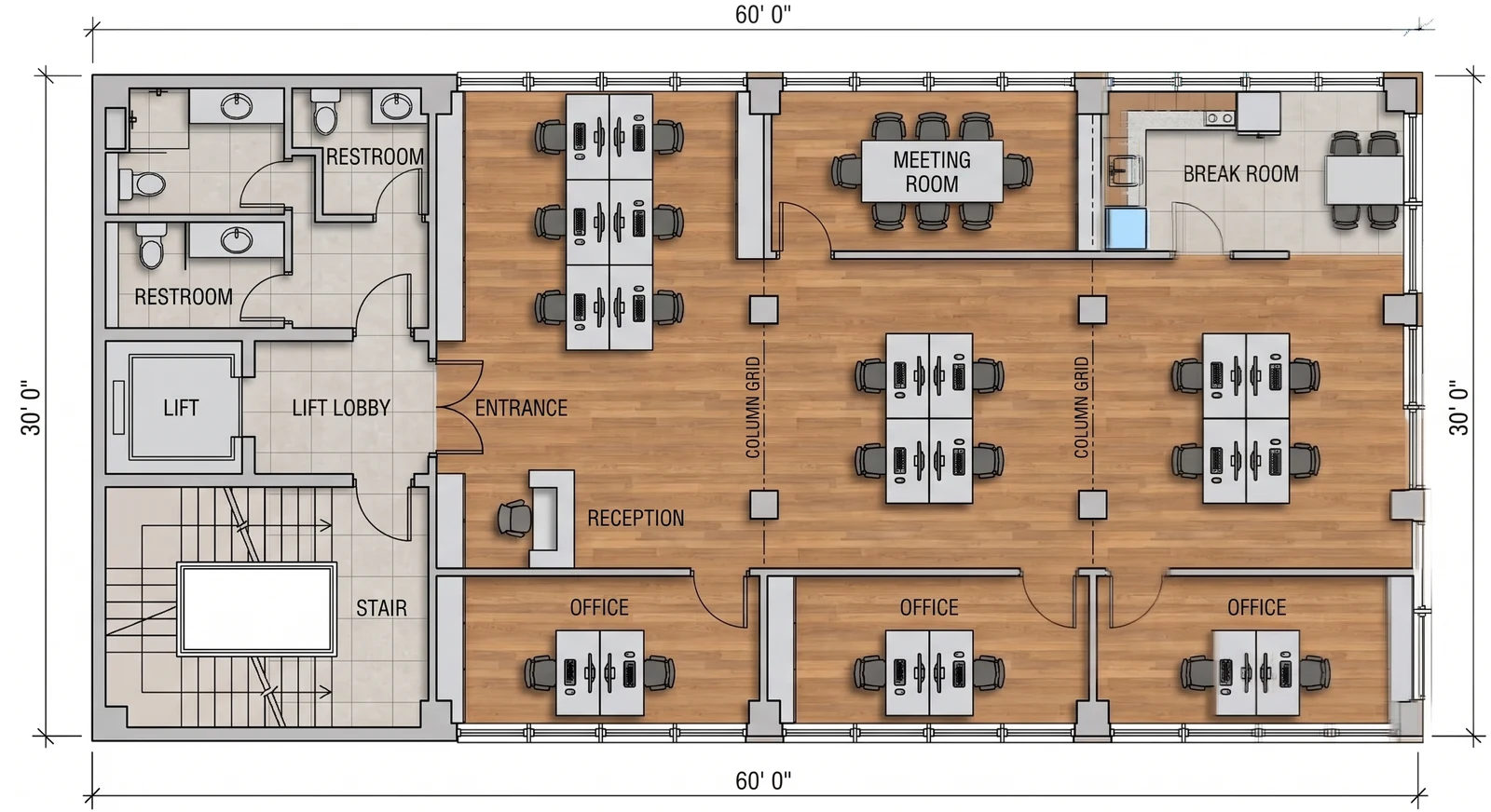 Lay out the empty shell — What FloorDrafter returns, depending on what you ask