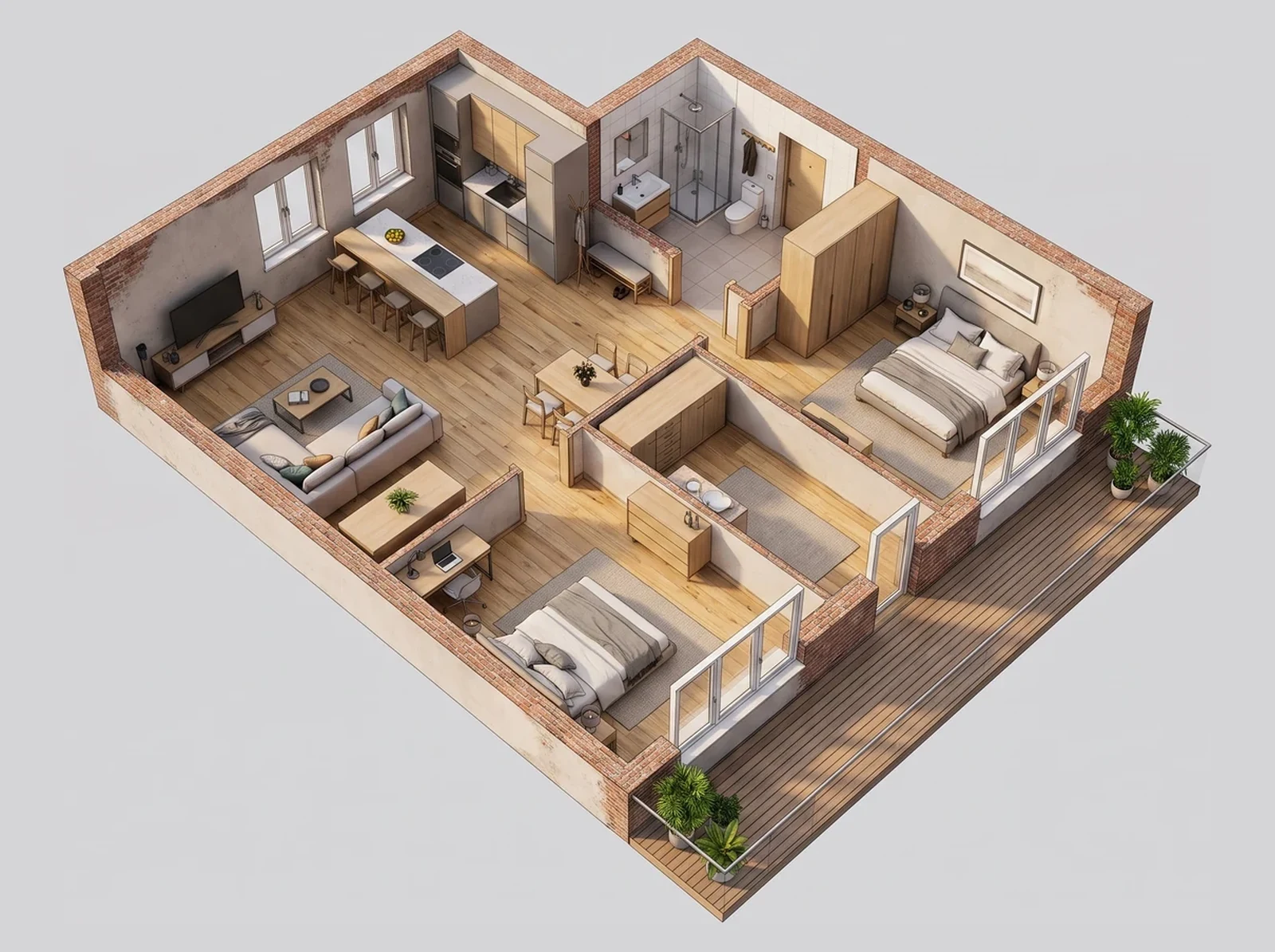 Realistisches 3D-Rendering — Was FloorDrafter zurückgibt – je nachdem, was du fragst