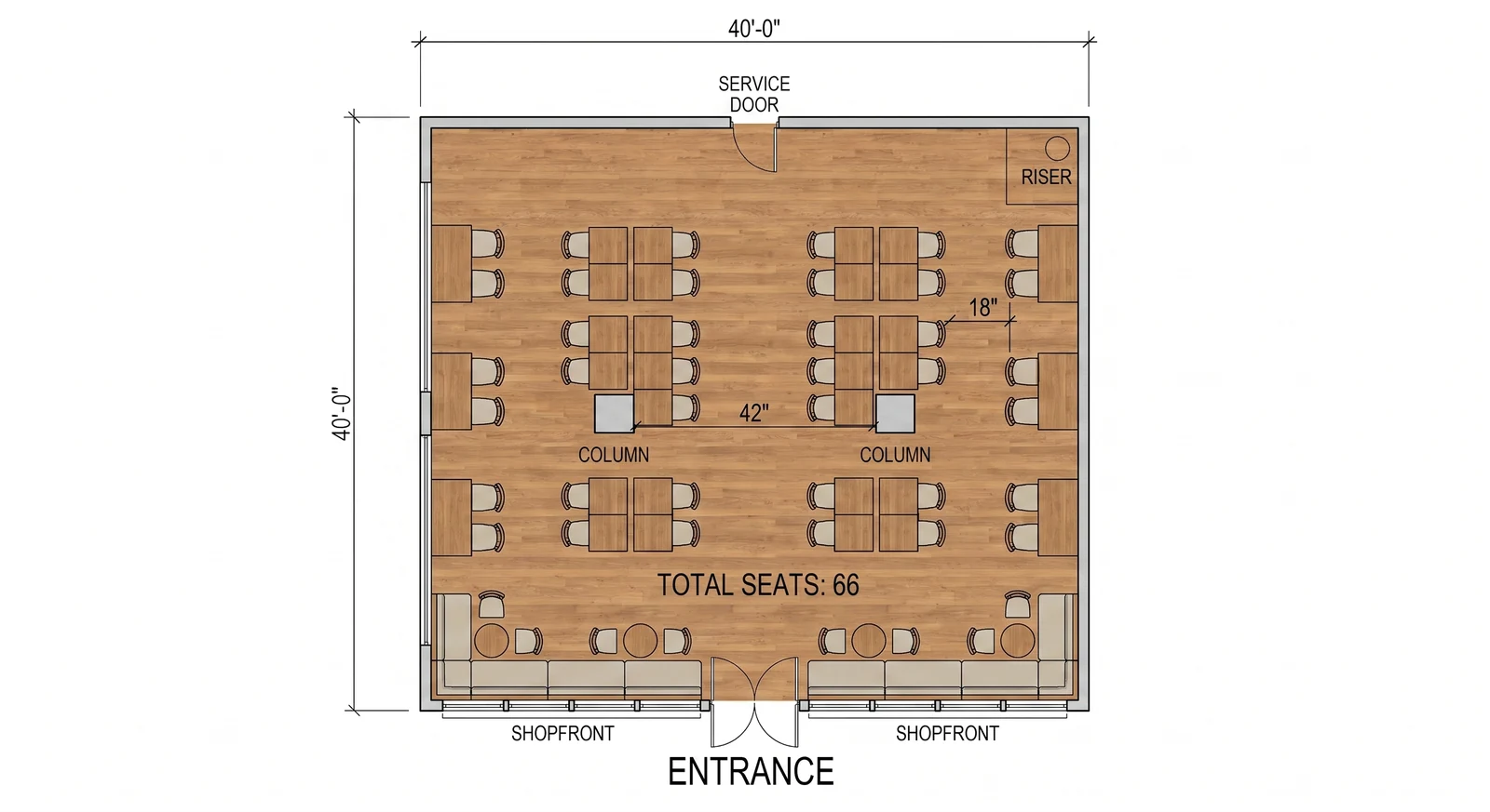 Seat it as densely as it takes — What FloorDrafter returns, depending on what you ask