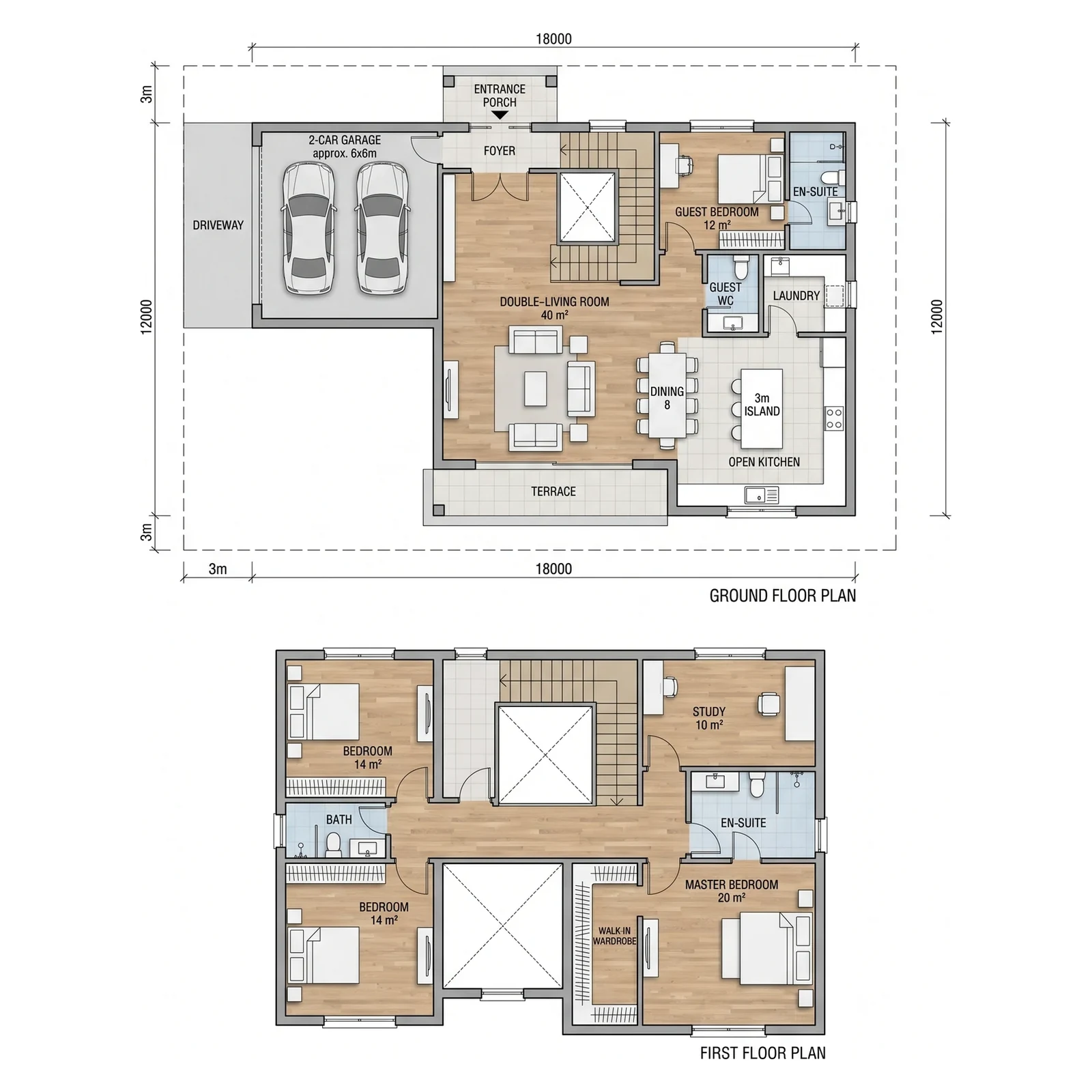 Moderne Villa — Was FloorDrafter zurückgibt – je nachdem, was du fragst