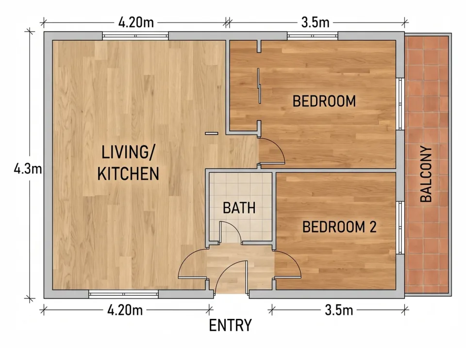 Clean 2D plan — What FloorDrafter returns, depending on what you ask