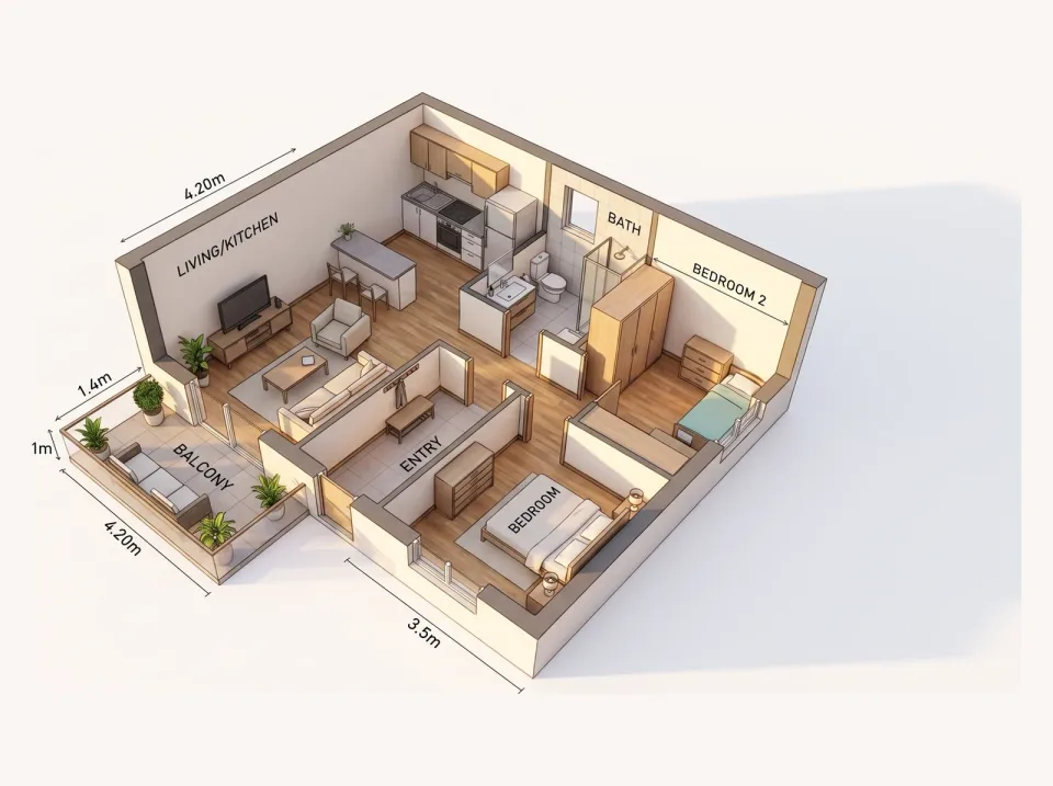 3D dollhouse — What FloorDrafter returns, depending on what you ask