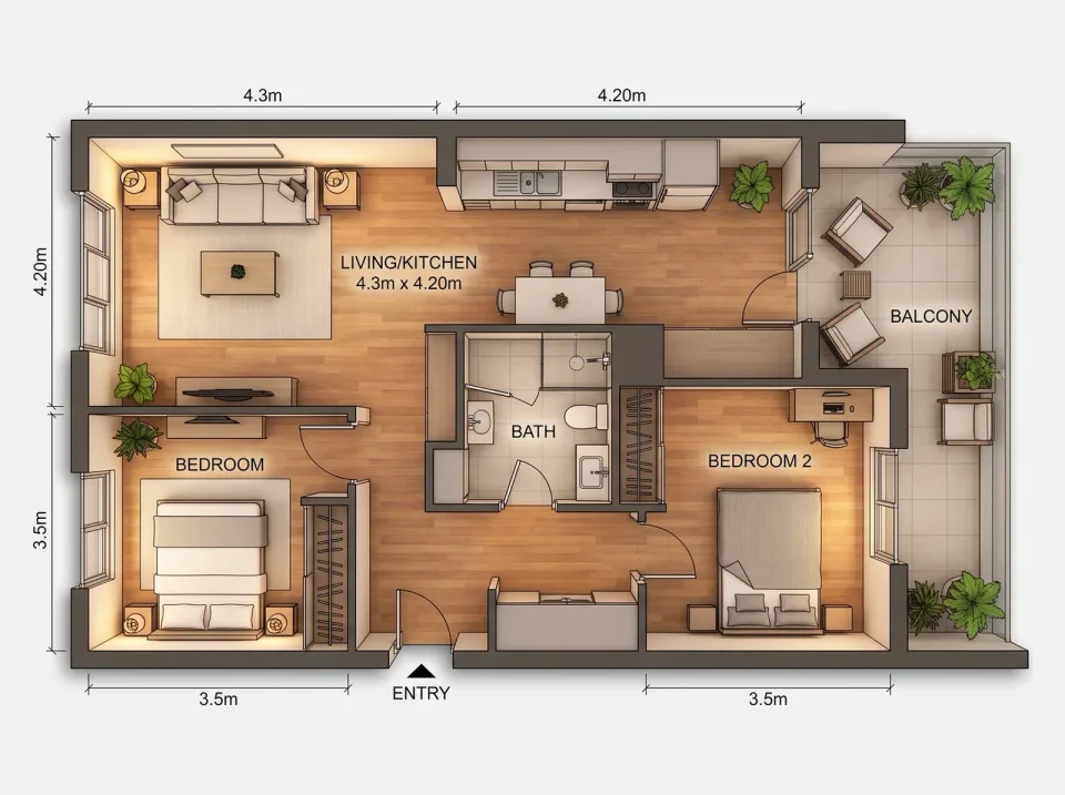 2.5D overhead — What FloorDrafter returns, depending on what you ask