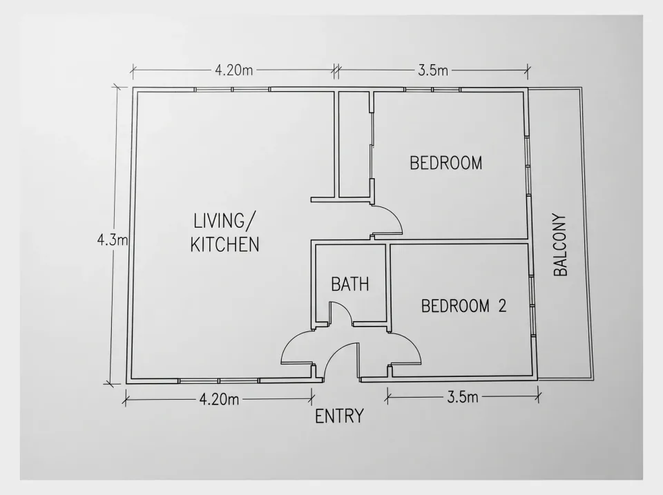 Technical CAD drawing — What FloorDrafter returns, depending on what you ask